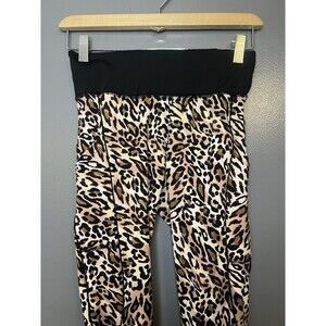 Body Instinct Leggings Womens Small Leopard Print High Rise Yoga Pocket Pants